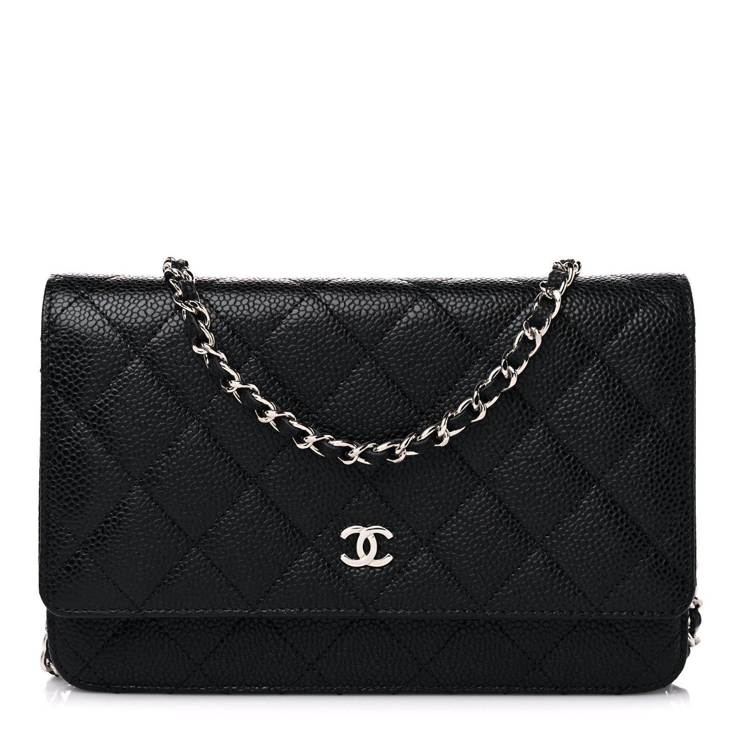 Caviar Quilted Wallet On Chain WOC Black