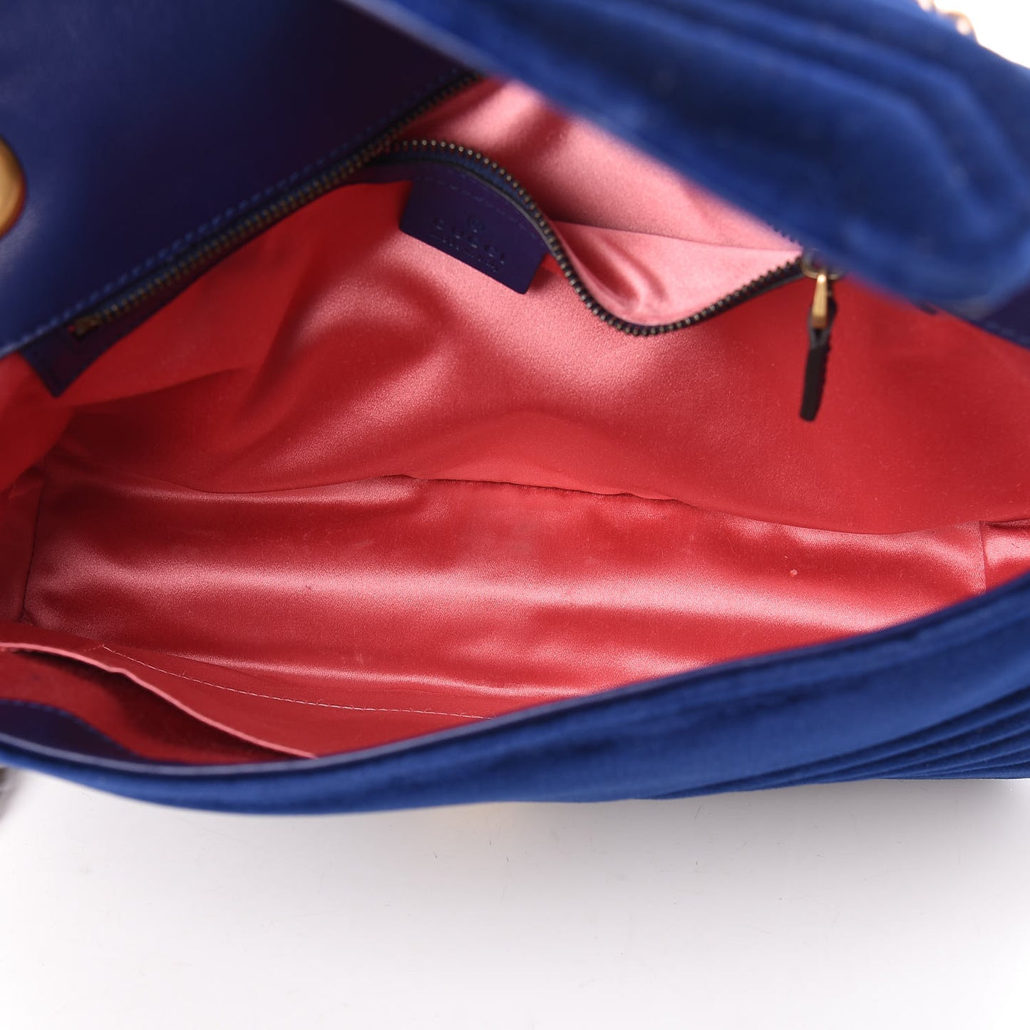 Velvet Matelasse Medium GG Marmont Shoulder Bag Cobalt Blue