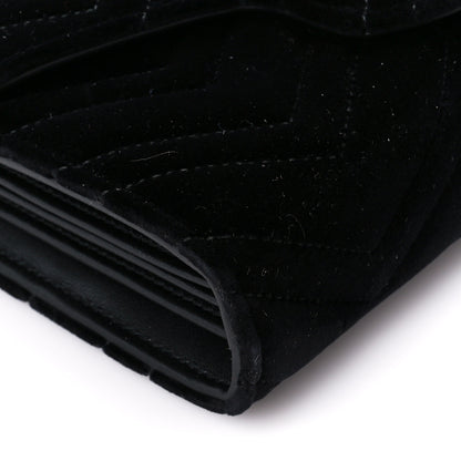 Gucci Velvet Matelasse GG Marmont Chain Wallet Black 10 of 11