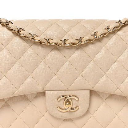 Chanel Caviar Quilted Jumbo Double Flap Beige Clair 8 of 10