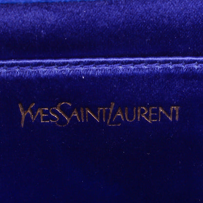 Saint Laurent Patent Calfskin Monogram Large Belle De Jour Clutch Royal Blue 6 of 7