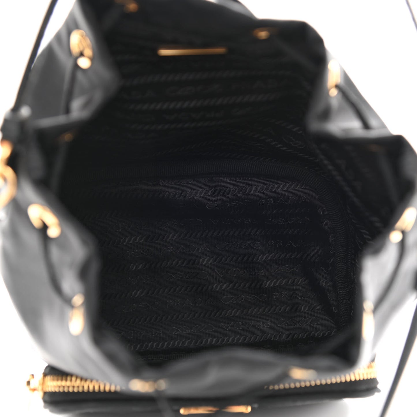 Re-Nylon Duet Drawstring Shoulder Bag Black