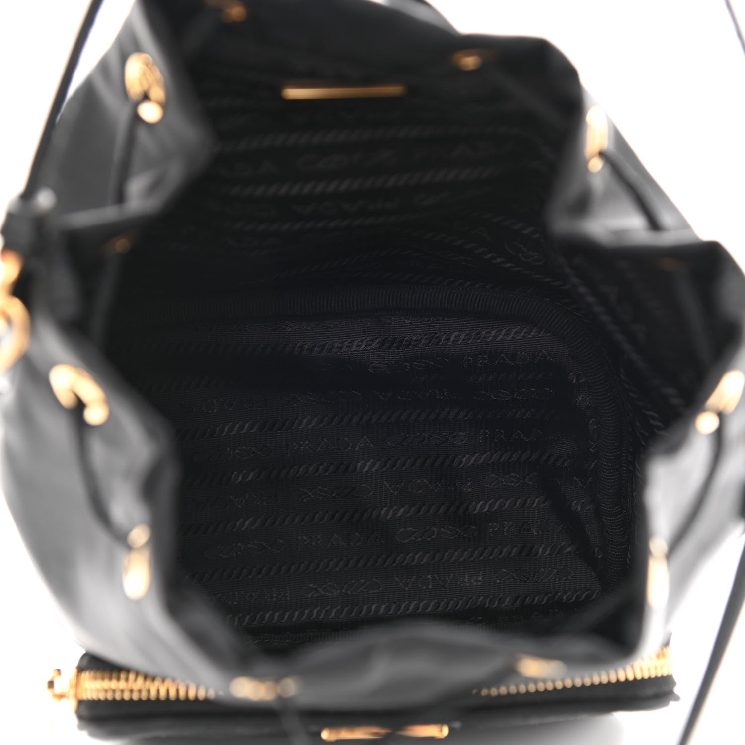 Prada Re-Nylon Duet Drawstring Shoulder Bag Black 5 of 10