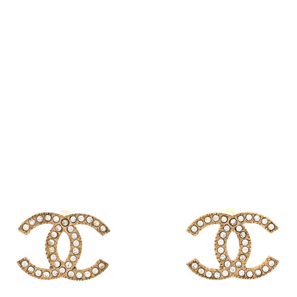 Chanel Crystal CC Earrings Gold 1 of 5