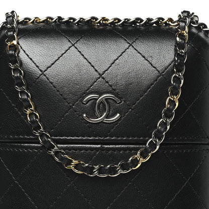 Chanel Lambskin Quilted Chain Around Phone Holder Black 8 of 10