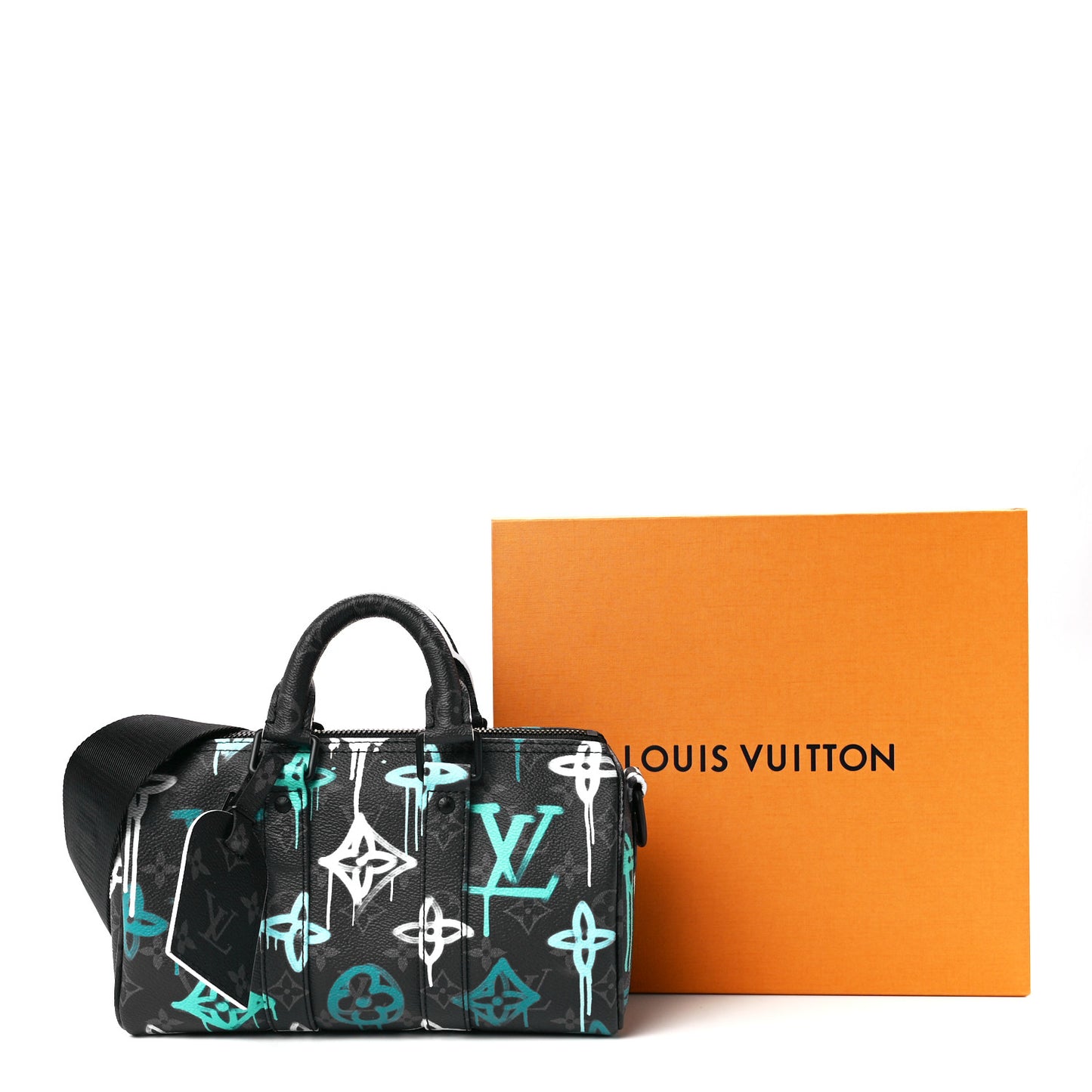 Monogram Eclipse LV Graffiti Keepall Bandouliere 25 Green Lights