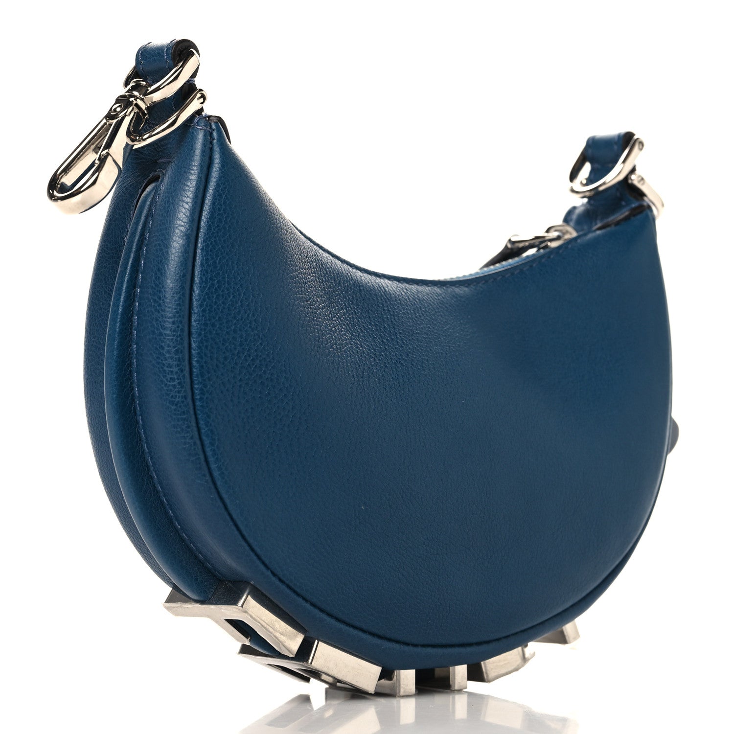 Fendi Vitello Grace Matte Nano Fendigraphy Hobo Charm Mirto 3 of 10