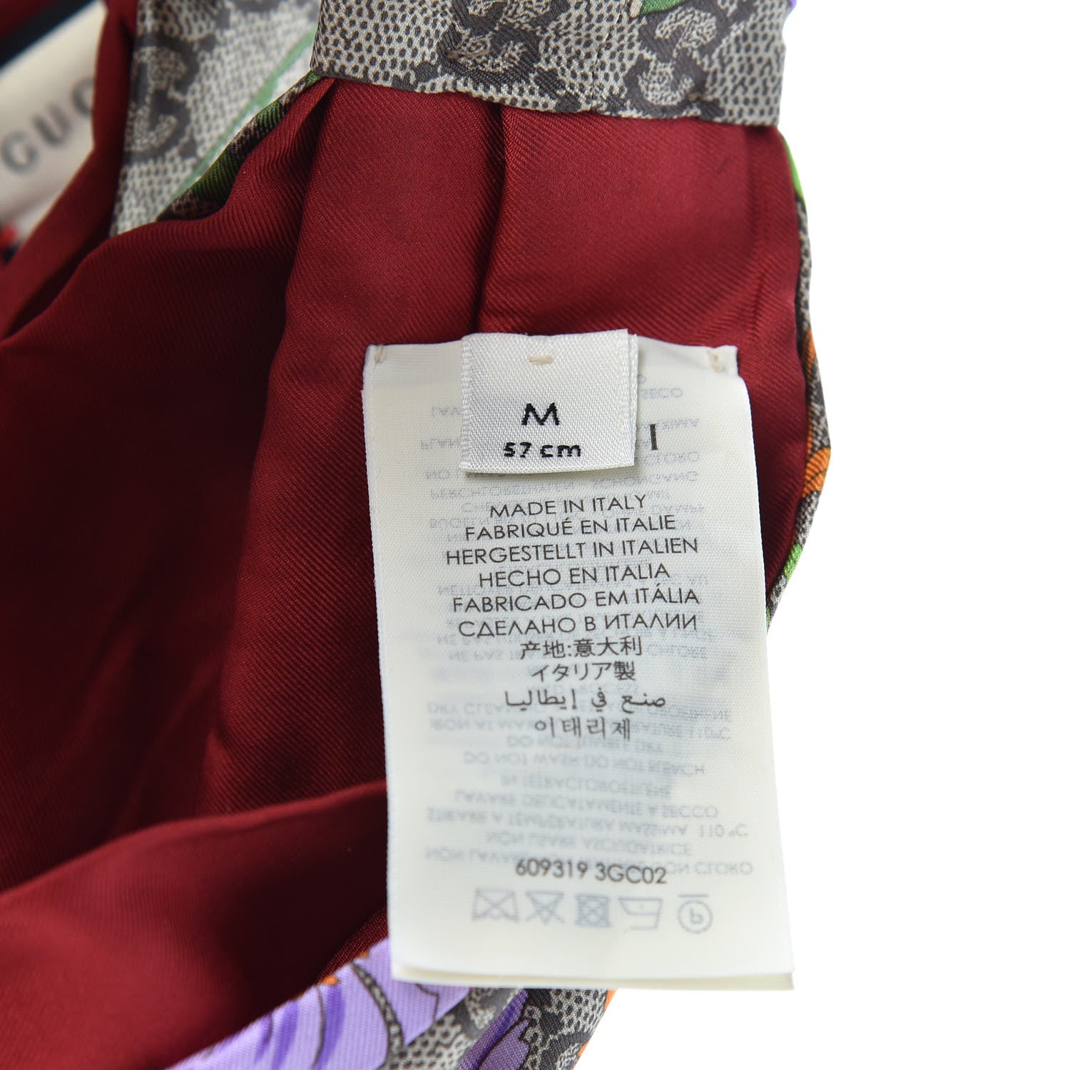 Gucci Silk Monogram Flora Print Headband M Red 5 of 7
