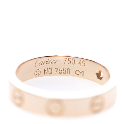 Cartier 18K Pink Gold Diamond 4mm LOVE Wedding Band Ring 49 4.75 4 of 4