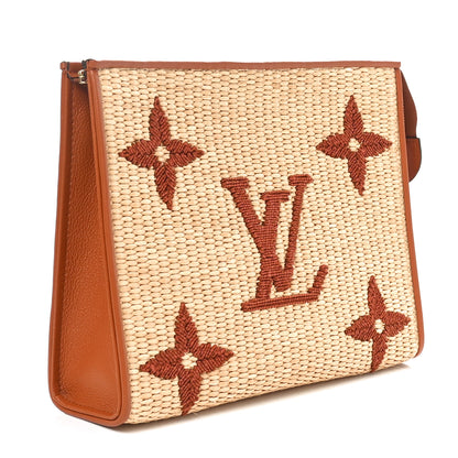 Louis Vuitton Raffia Monogram Giant Toiletry Pouch 26 Tan 3 of 10