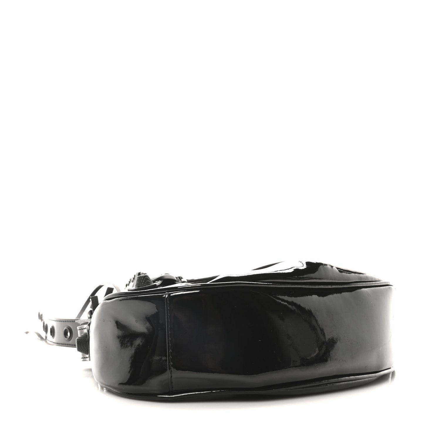 Patent Faux Leather Le Cagole Shoulder Bag XS Black