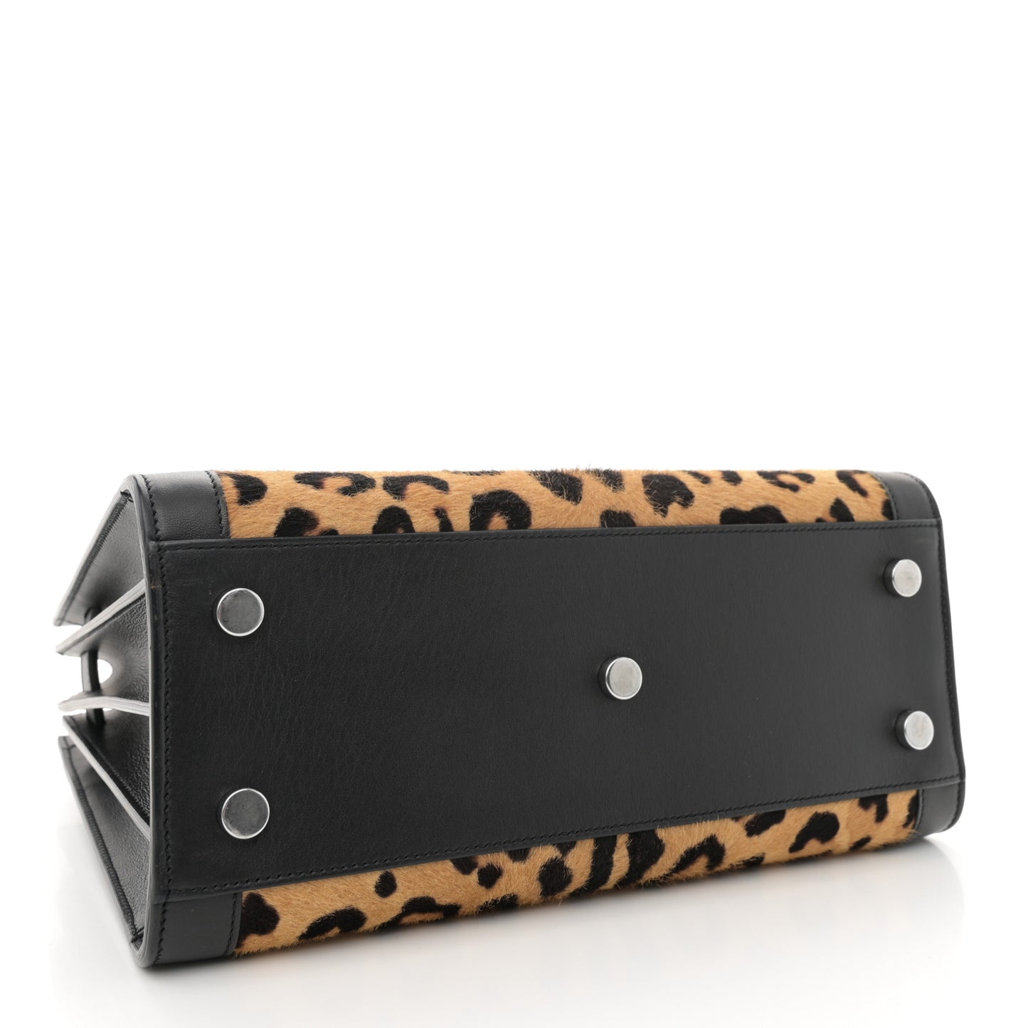 Pony Hair Leopard Print Baby Sac De Jour Black