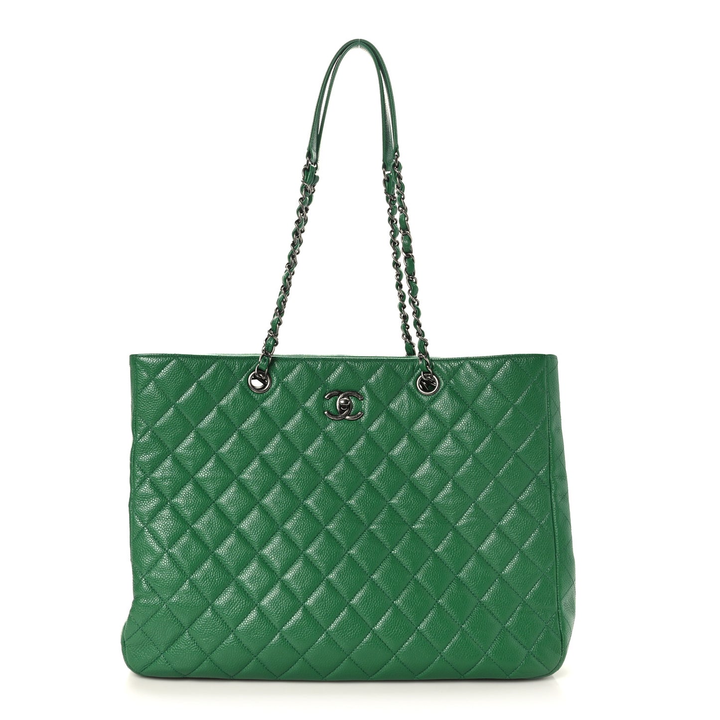 Caviar Quilted Timeless Tote Green