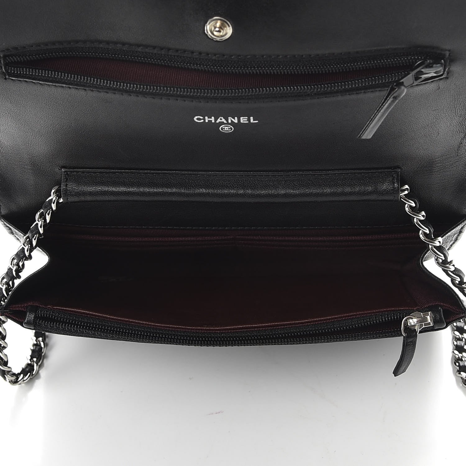 Chanel Lambskin Quilted Wallet On Chain WOC Black 5 of 11