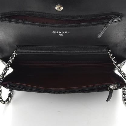 Chanel Lambskin Quilted Wallet On Chain WOC Black 5 of 11
