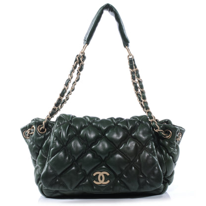 Chanel Lambskin Bubble Quilt Flap Green 1 of 7
