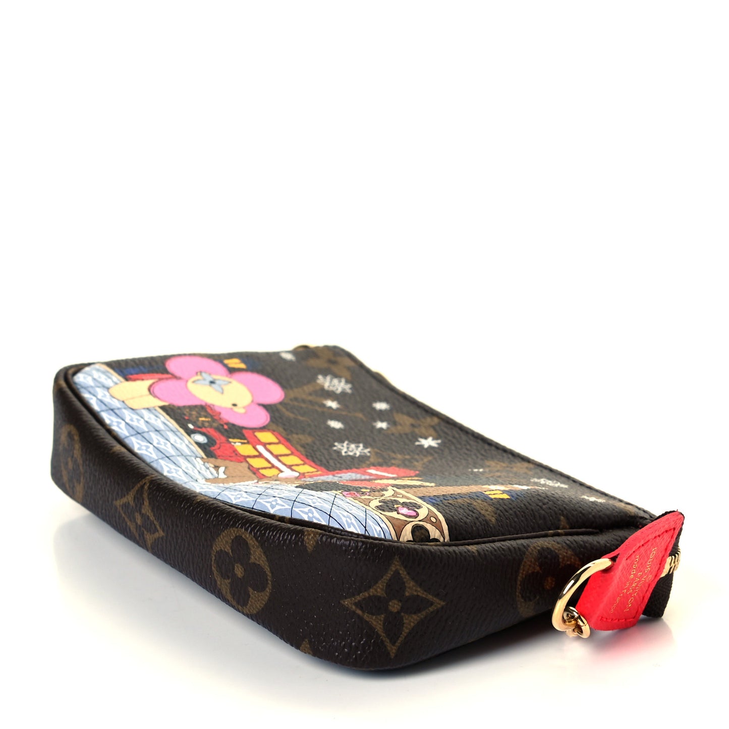 Monogram 2021 Christmas Animation London Mini Pochette Accessories Red