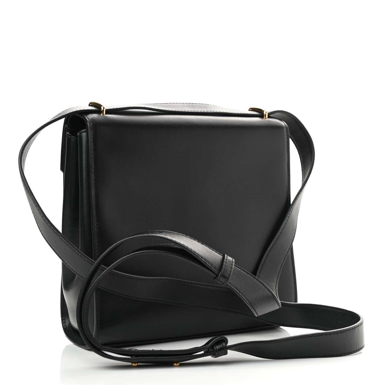 Bottega Veneta Box Calfskin Nappa Clip Bag Black 3 of 9