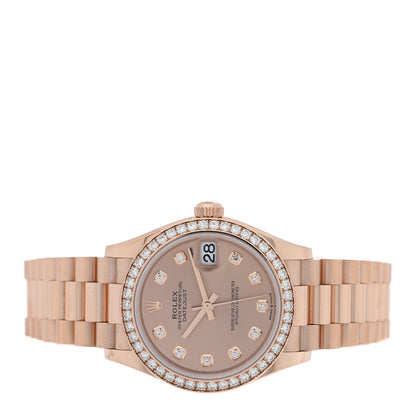 Rolex 18K Everose Gold Diamond Bezel 31mm Oyster Perpetual Datejust President Watch Sundust 278285RBR 2 of 5