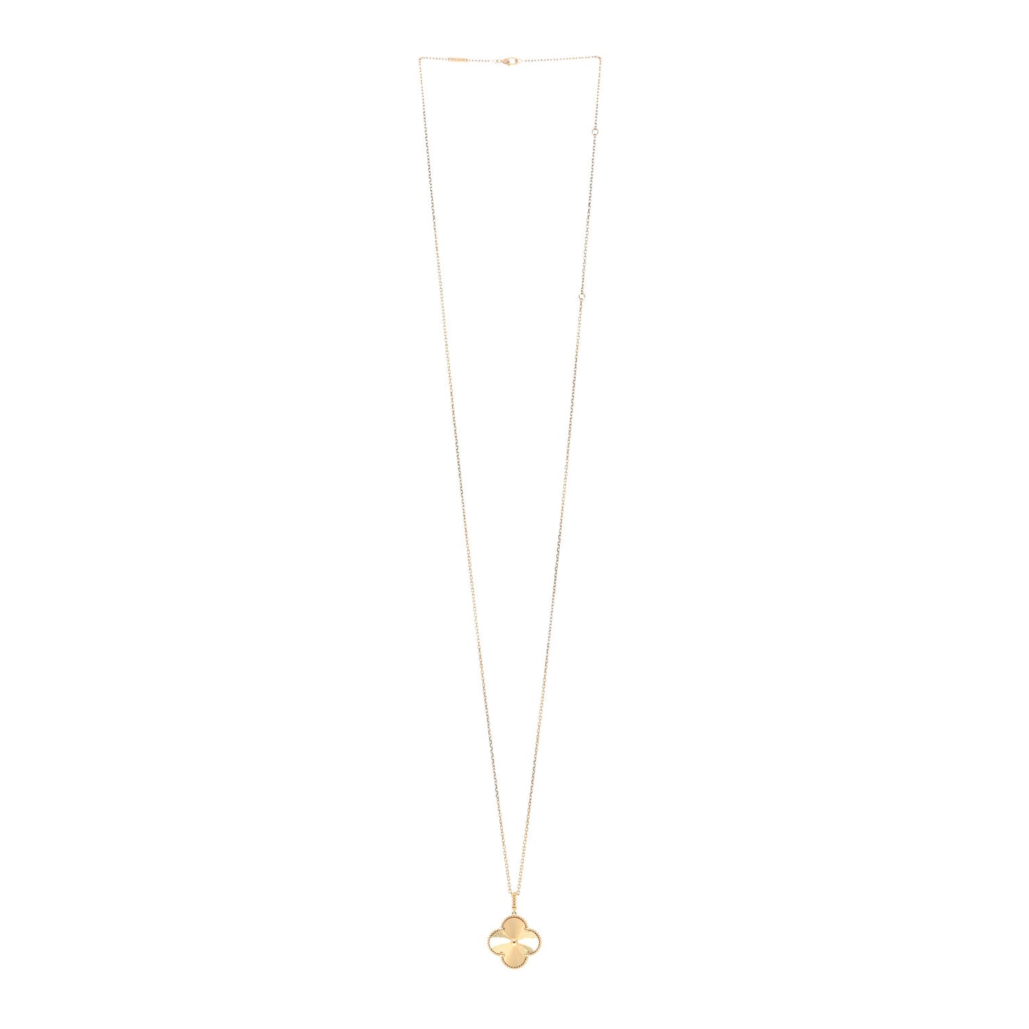 18K Yellow Gold Guilloche Magic Alhambra Long Necklace