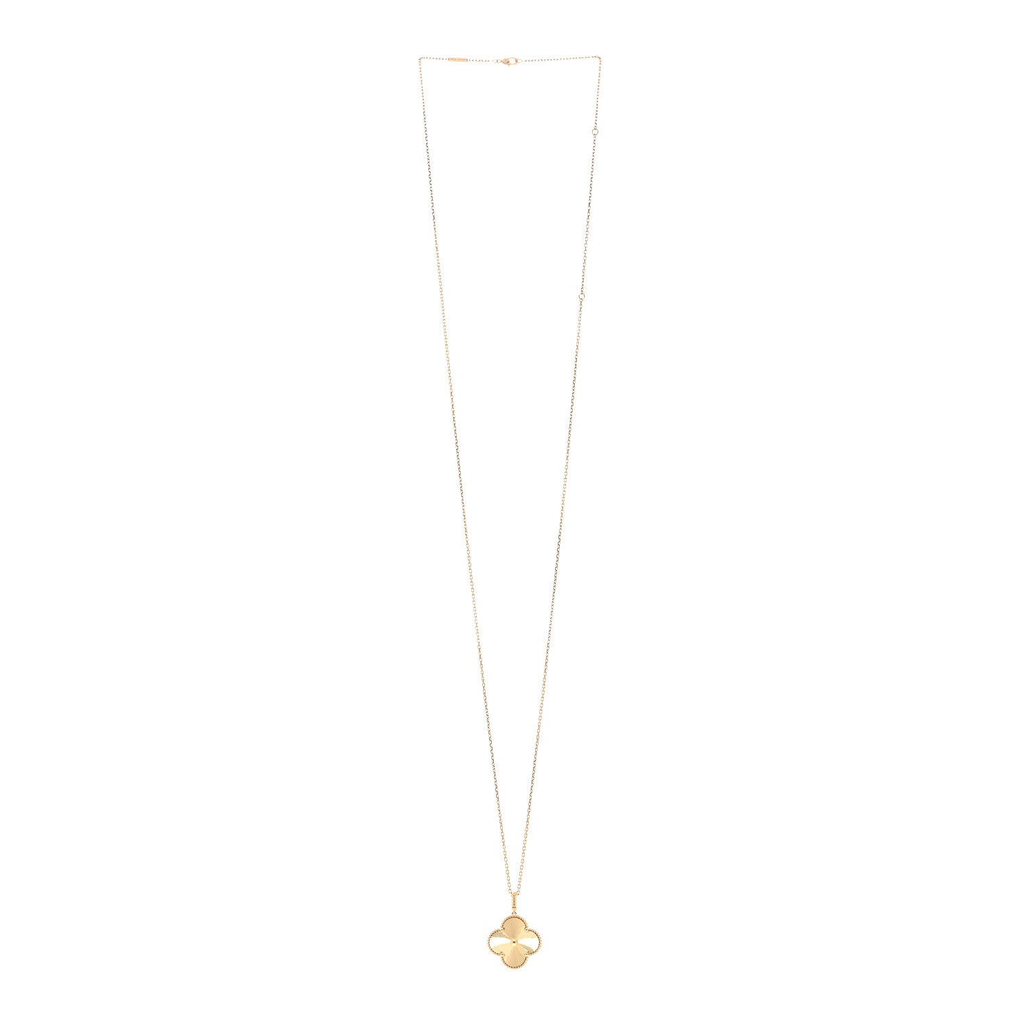 Van Cleef & Arpels 18K Yellow Gold Guilloche Magic Alhambra Long Necklace 3 of 5