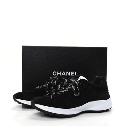 Chanel Suede Goatskin CC Sneakers 39 Black 8 of 8
