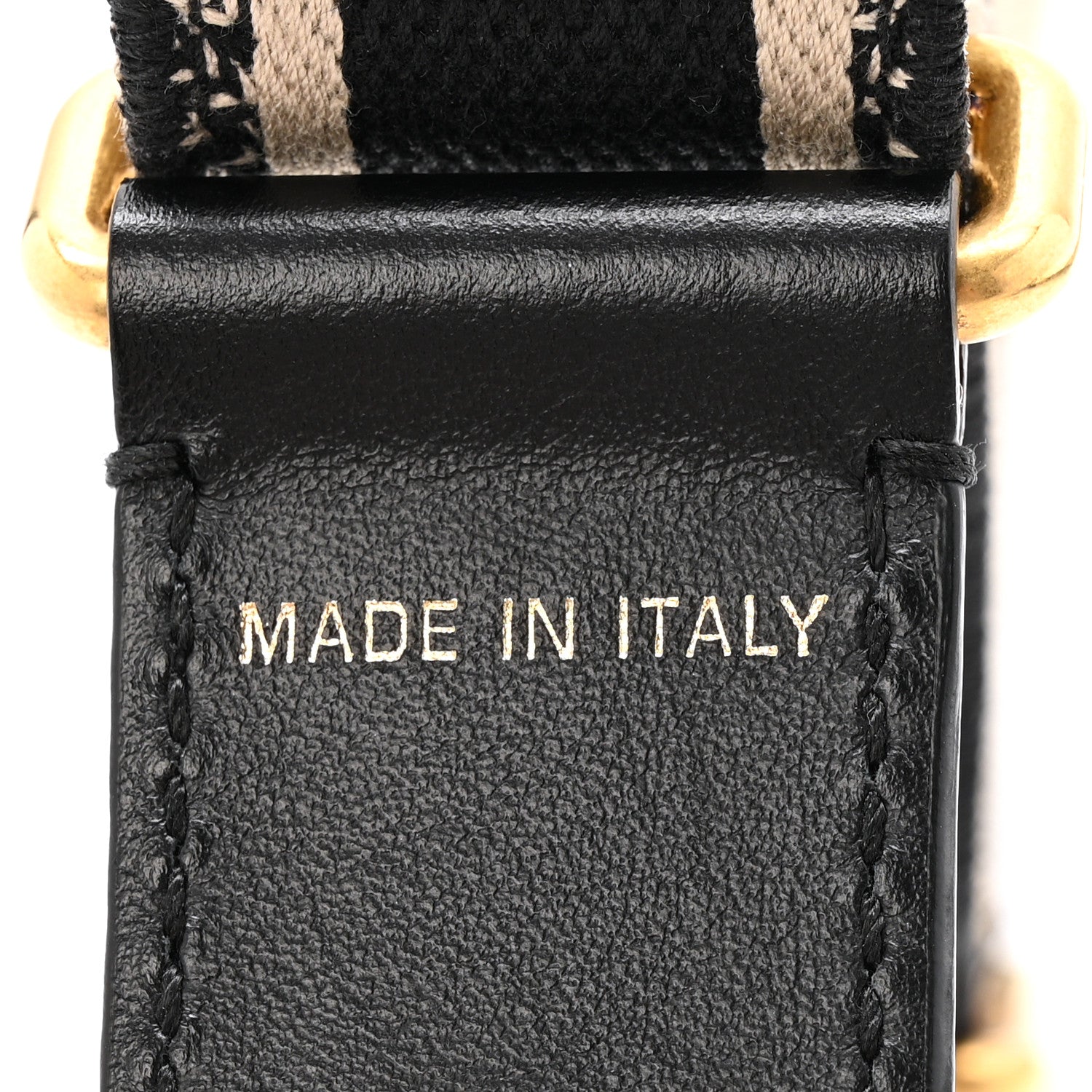 Christian Dior Canvas Embroidered Shoulder Strap Black 3 of 5