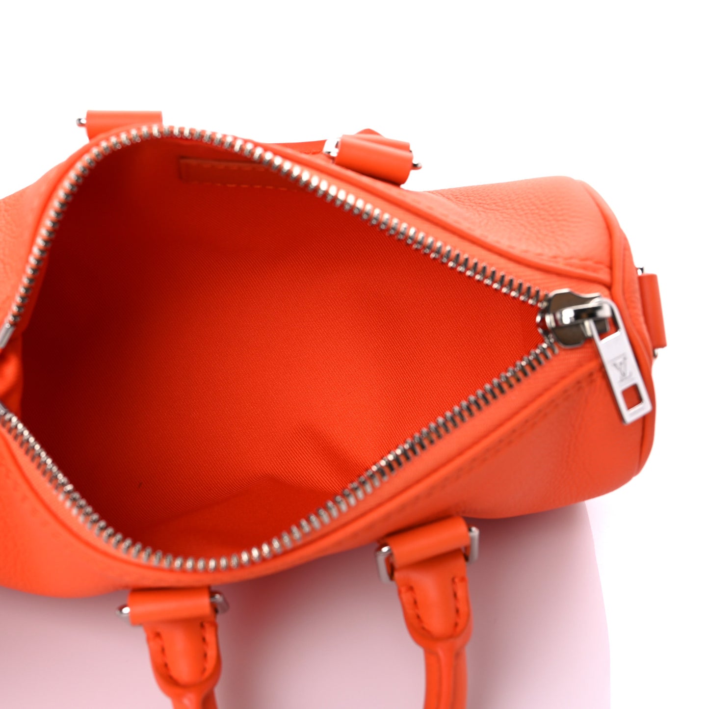 Grained Calfskin Aerogram Keepall XS Orange