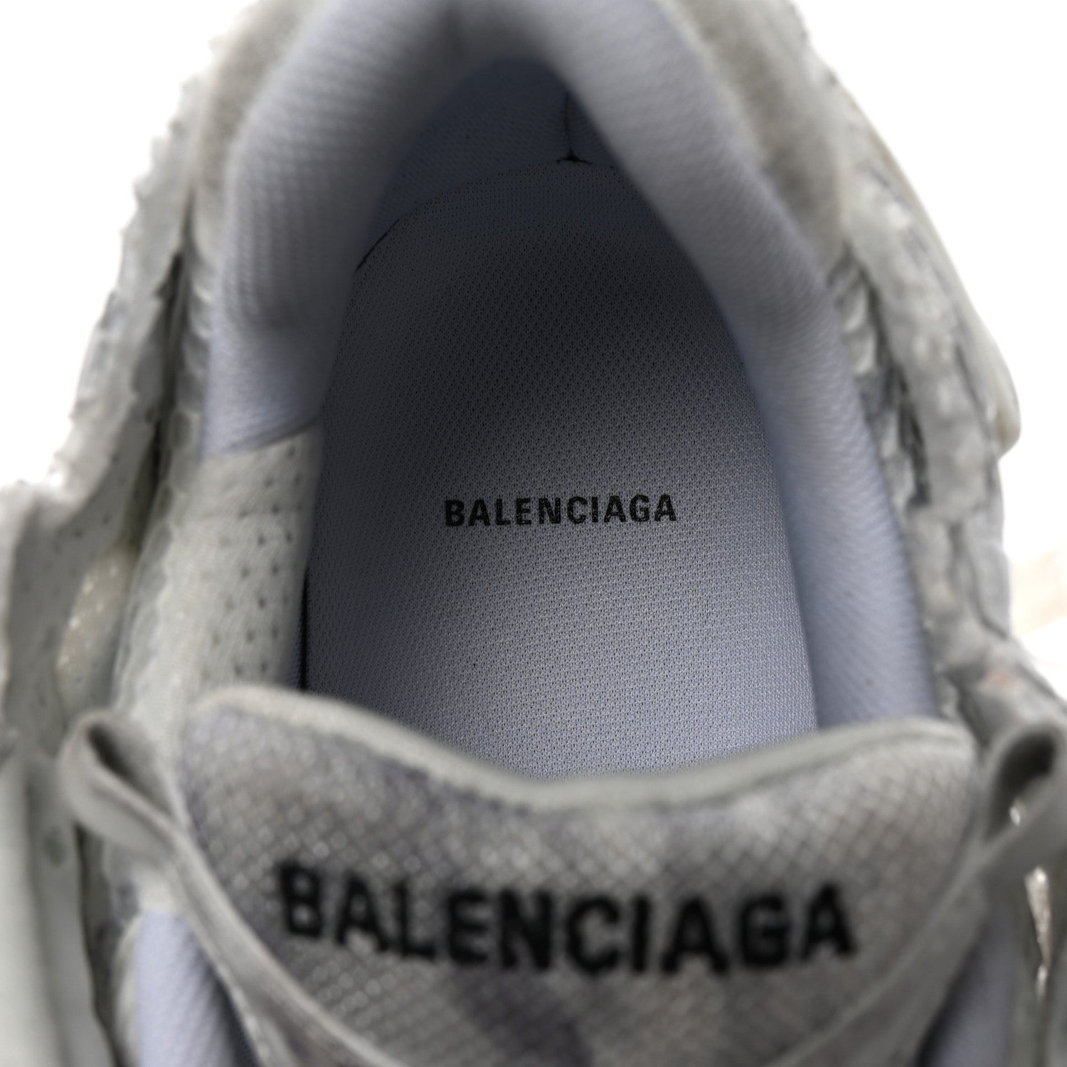 Balenciaga Mesh Rubber Graffiti Mens Runner Sneakers 42 White Blue 7 of 9