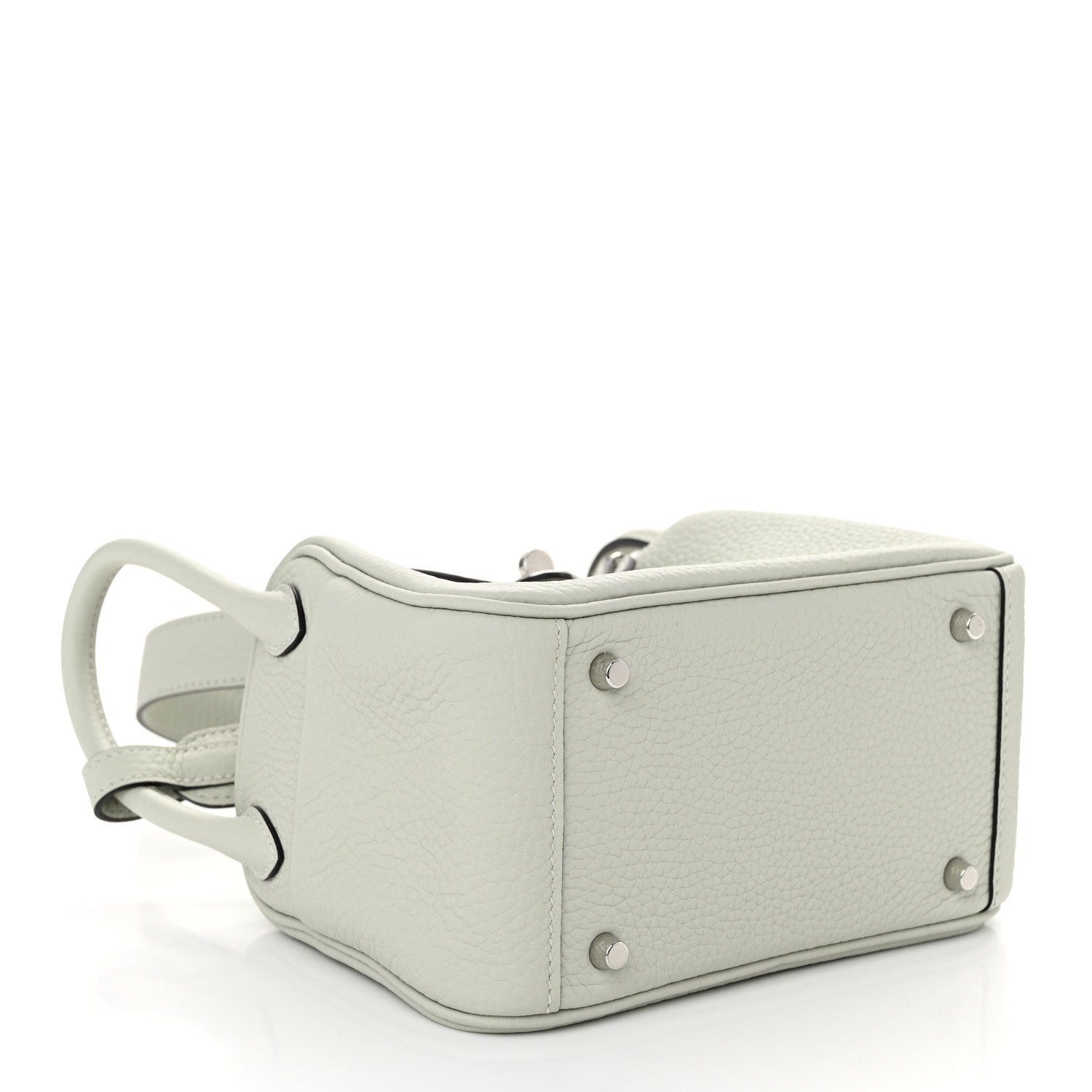 Hermes Taurillon Clemence Mini Lindy 20 Gris Neve 4 of 11