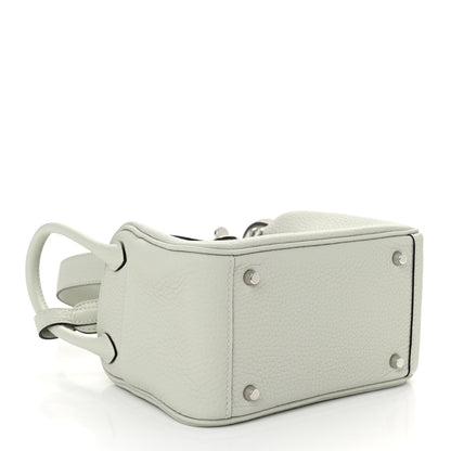 Hermes Taurillon Clemence Mini Lindy 20 Gris Neve 4 of 11