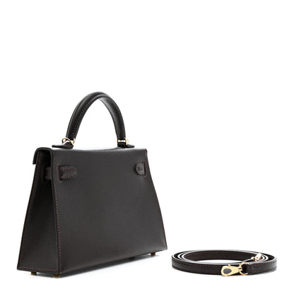 Hermes Madame Calfskin Mini Kelly Sellier 20 Bai Brun 3 of 11