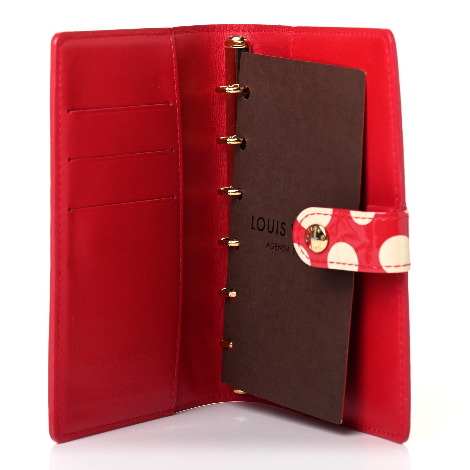 Louis Vuitton Vernis Kusama Infinity Dots Small Ring Cover Agenda Red 4 of 4
