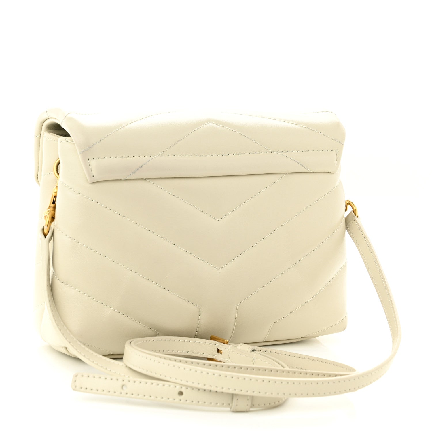 Saint Laurent Calfskin Y Quilted Monogram Toy Loulou Crossbody Bag Ivory 2 of 12