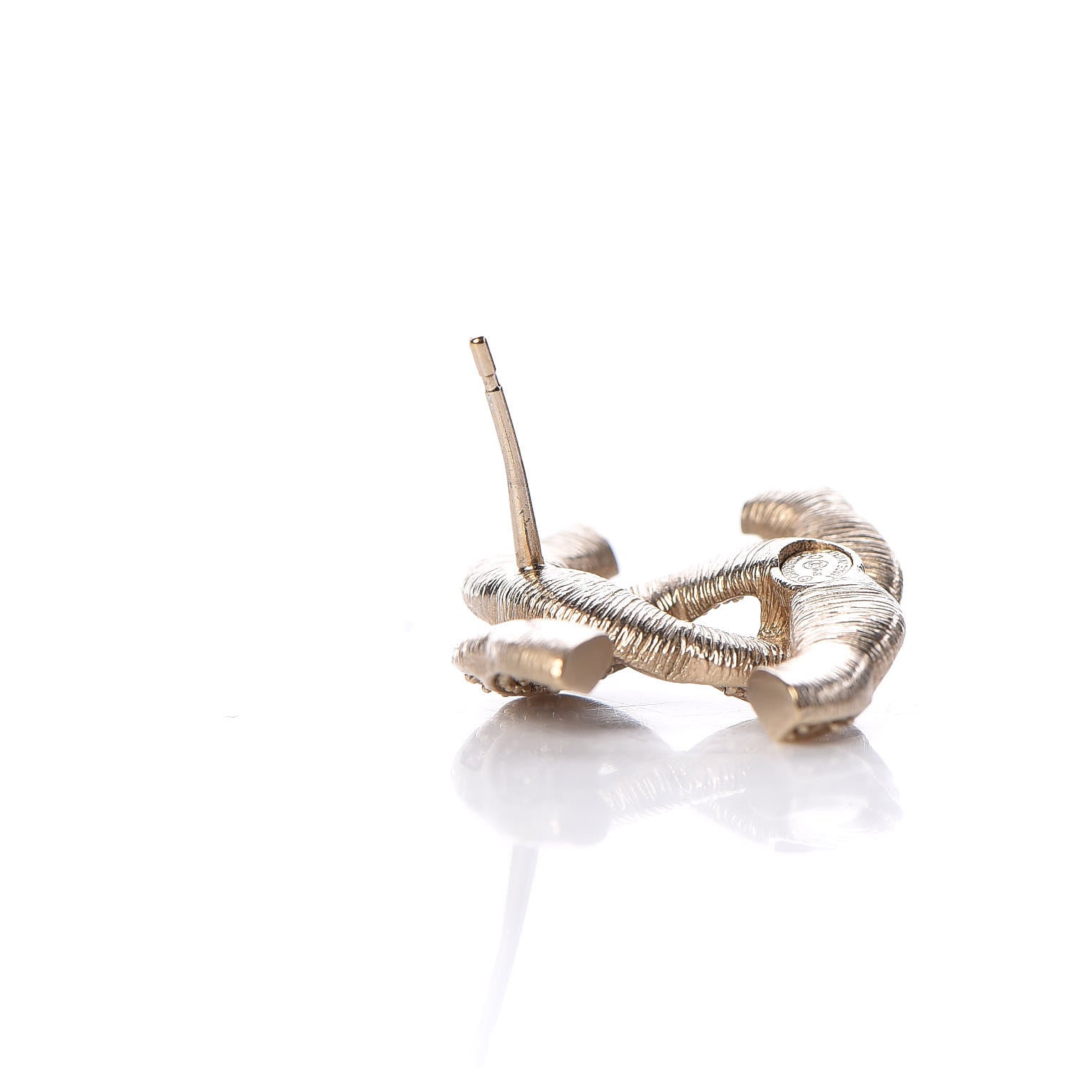 Chanel Crystal Twisted CC Earrings Light Gold Pale Pink 5 of 7