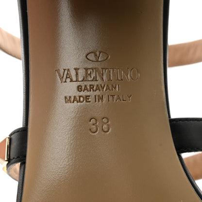 Valentino Garavani Calfskin Rockstud 60mm Caged Slide Sandals 38 Black 7 of 11