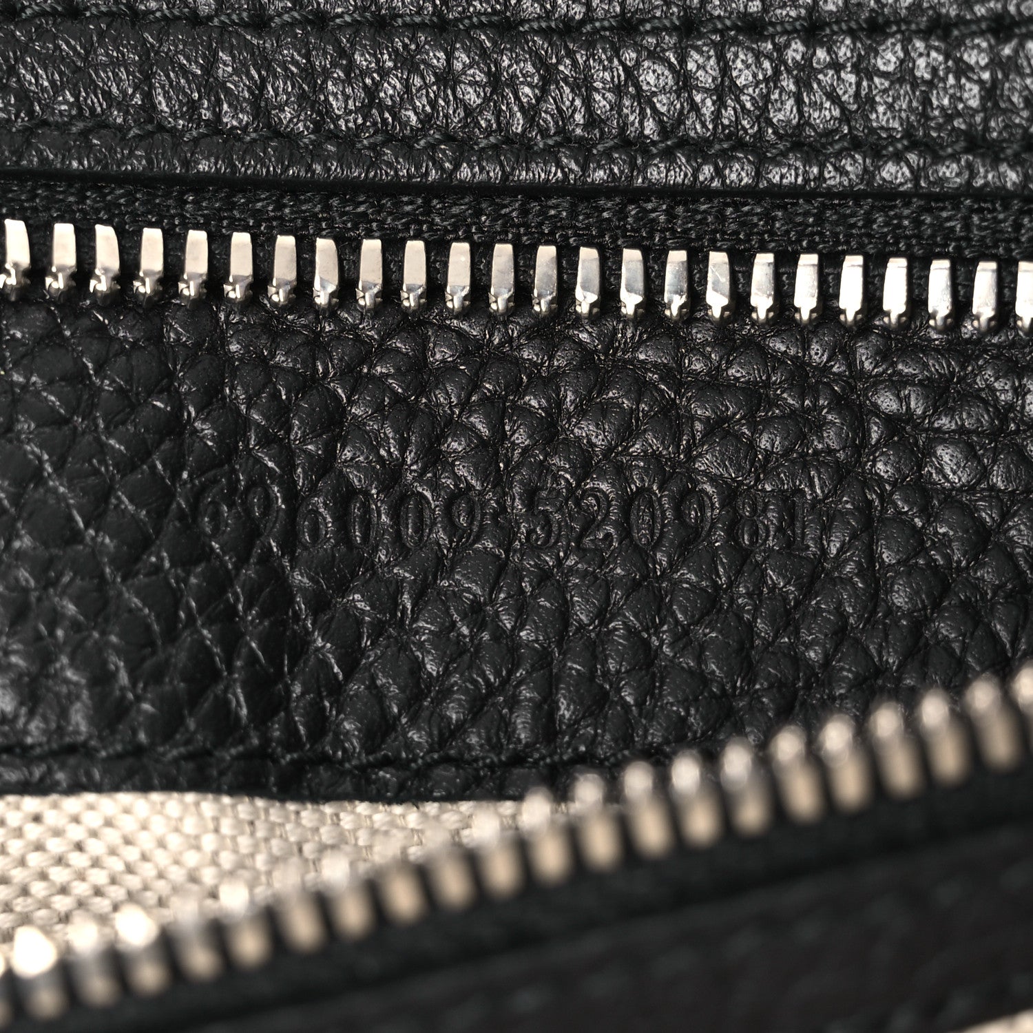 Gucci Piuma Calfskin Jumbo GG Embossed Medium Wristlet Messenger Bag Black 7 of 10