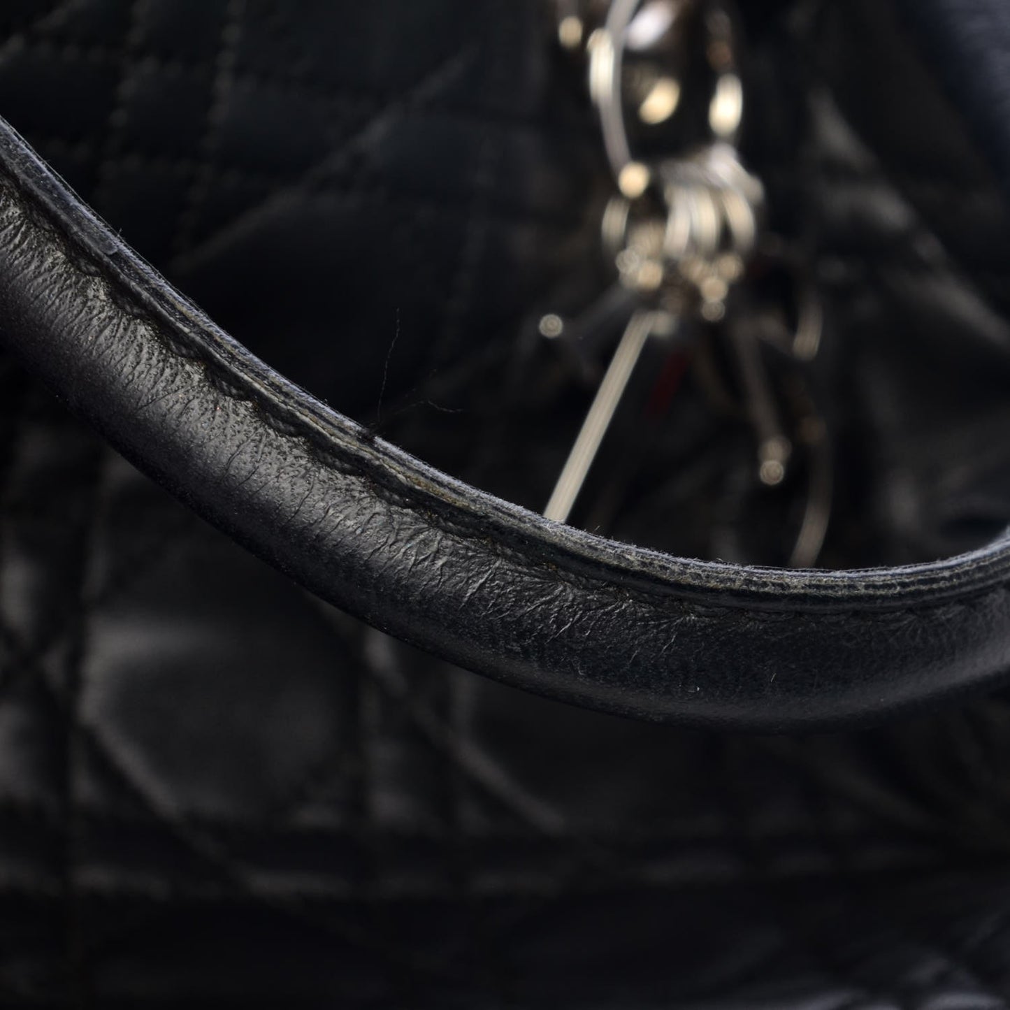 Lambskin Cannage Large Soft Lady Dior Shopping Tote Black