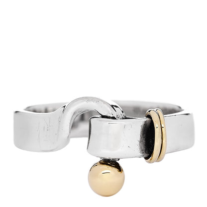 Tiffany Sterling Silver 18K Yellow Gold Hook Ring 54 6.75 1 of 4