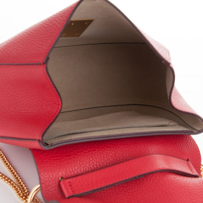 Chloe Grained Lambskin Drew Shoulder Bag Plaid Red 5 of 7