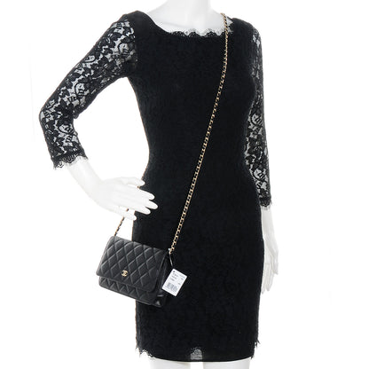 Chanel Lambskin Quilted Wallet On Chain WOC Black 2 of 9