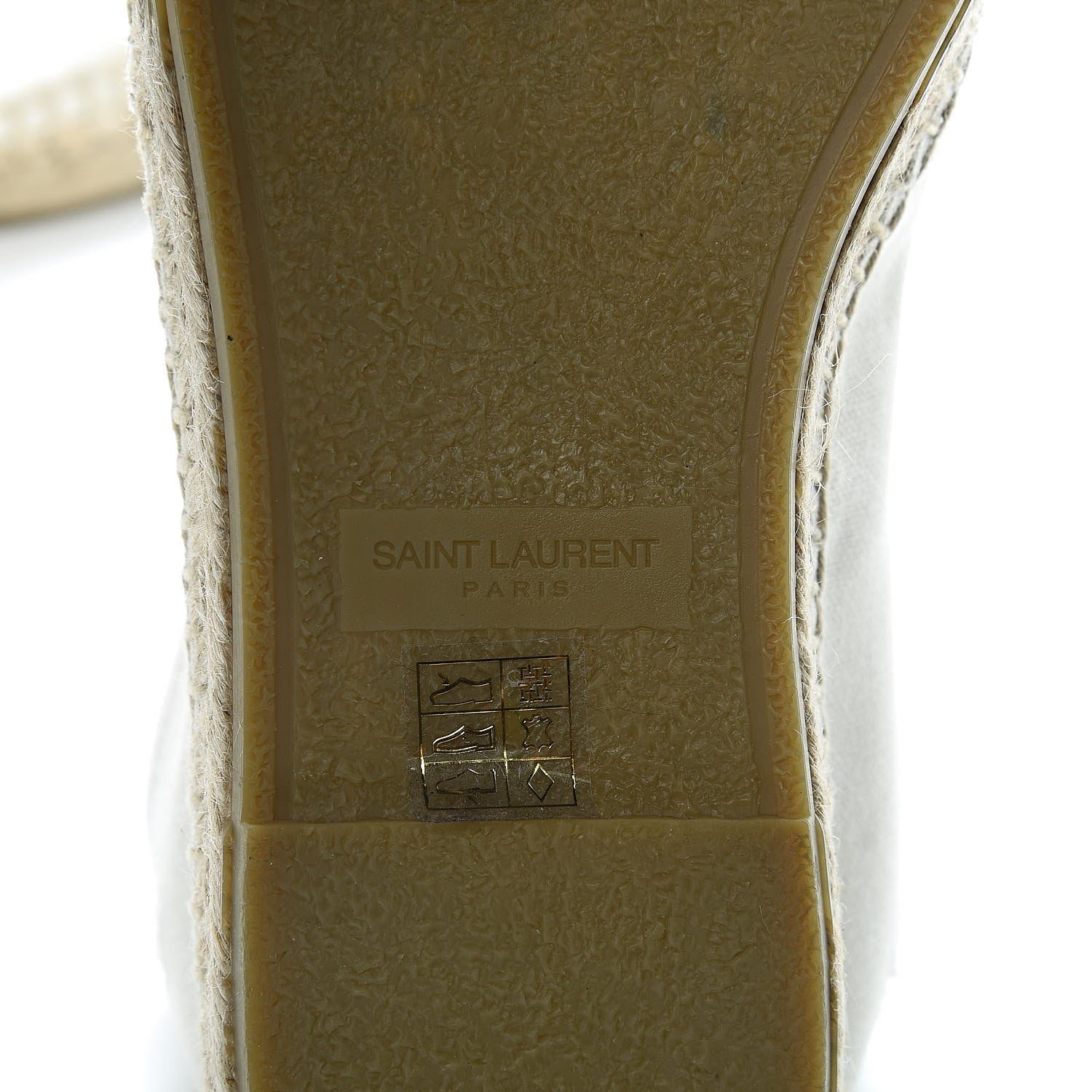 Saint Laurent Canvas Elba Logo Embroidered Espadrilles 41 Panna 7 of 10