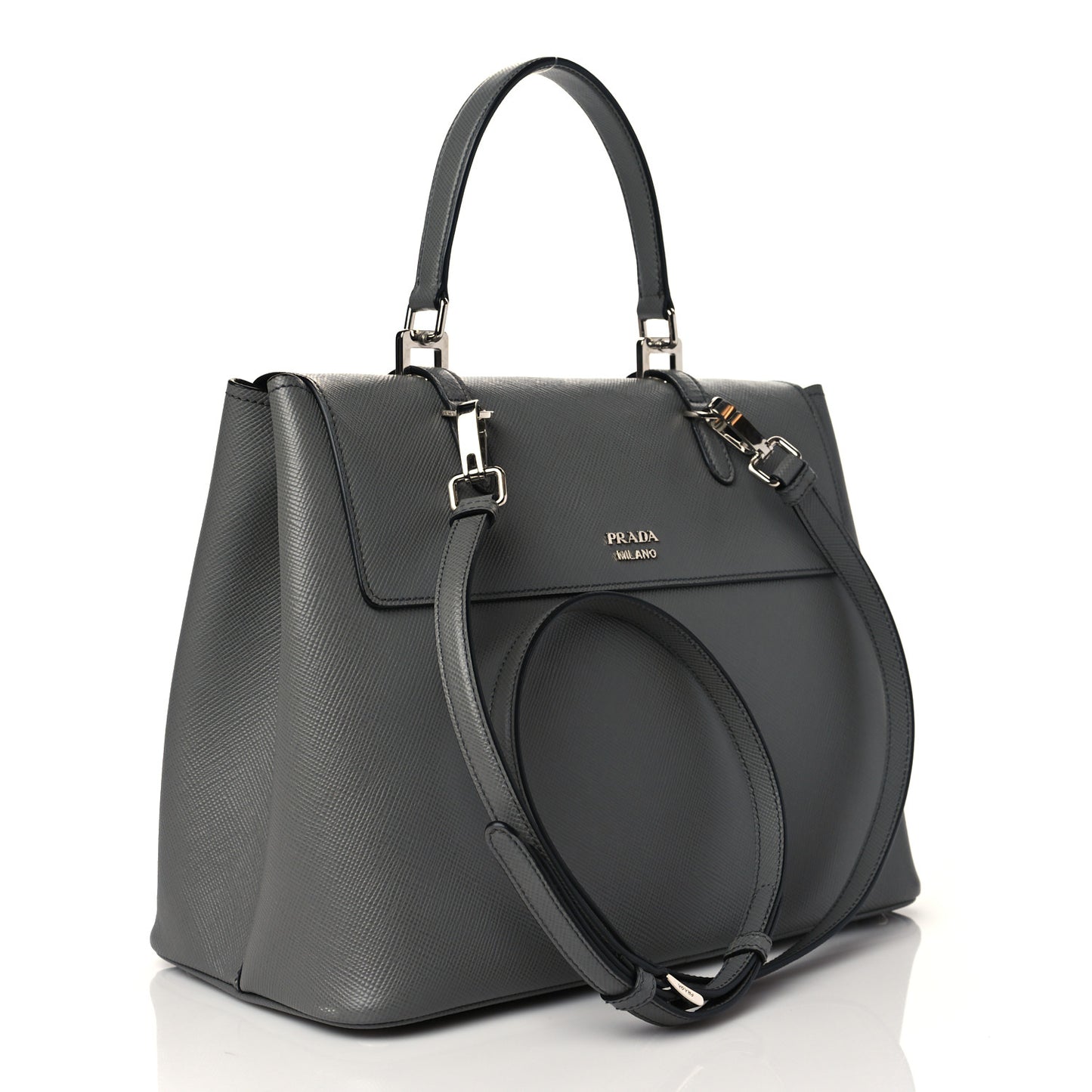 Saffiano Cuir Convertible Top Handle Tote Marmo