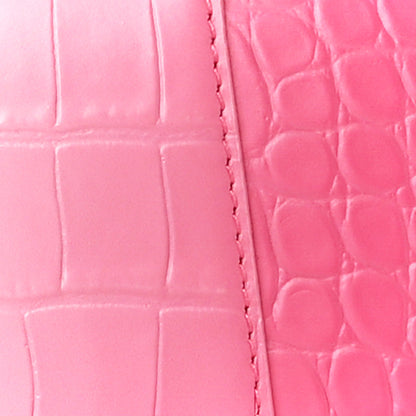 Balenciaga Calfskin Crocodile Embossed Degrade Small Hourglass Top Handle Bag Sweet Pink 8 of 15