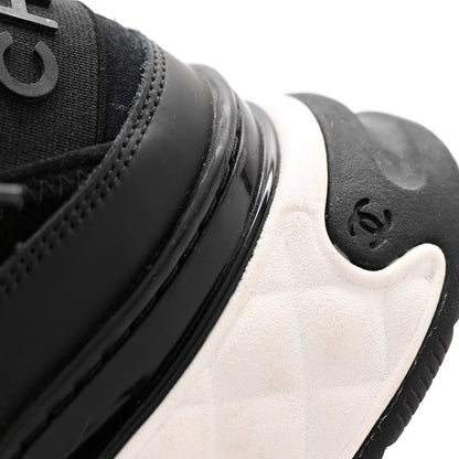 Chanel Velvet Calfskin Mixed Fibers CC Sneakers 40 Black 9 of 12