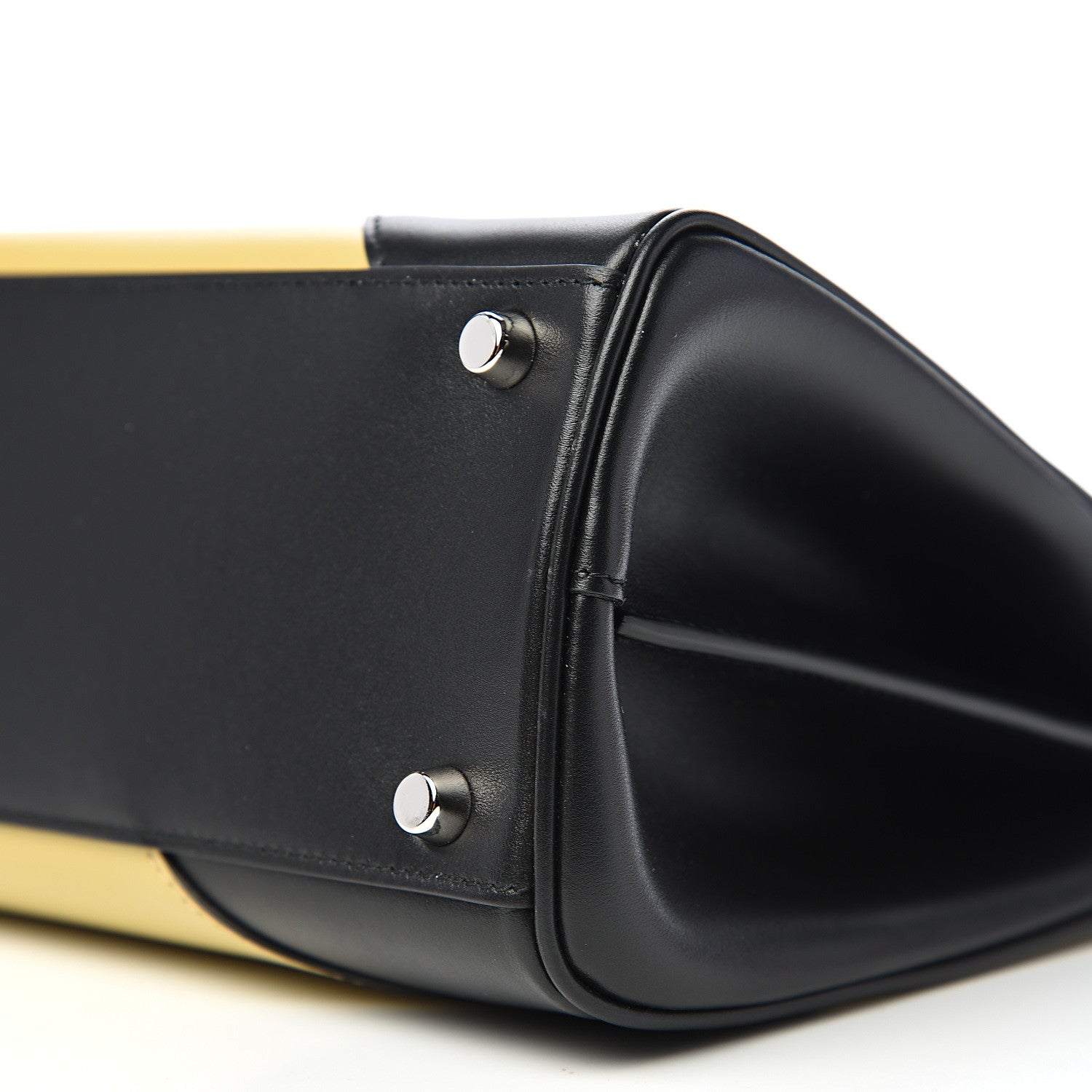 Gucci Smooth Calfskin Diagonal Striped Small Zumi Top Handle Bag Black Beige 10 of 11