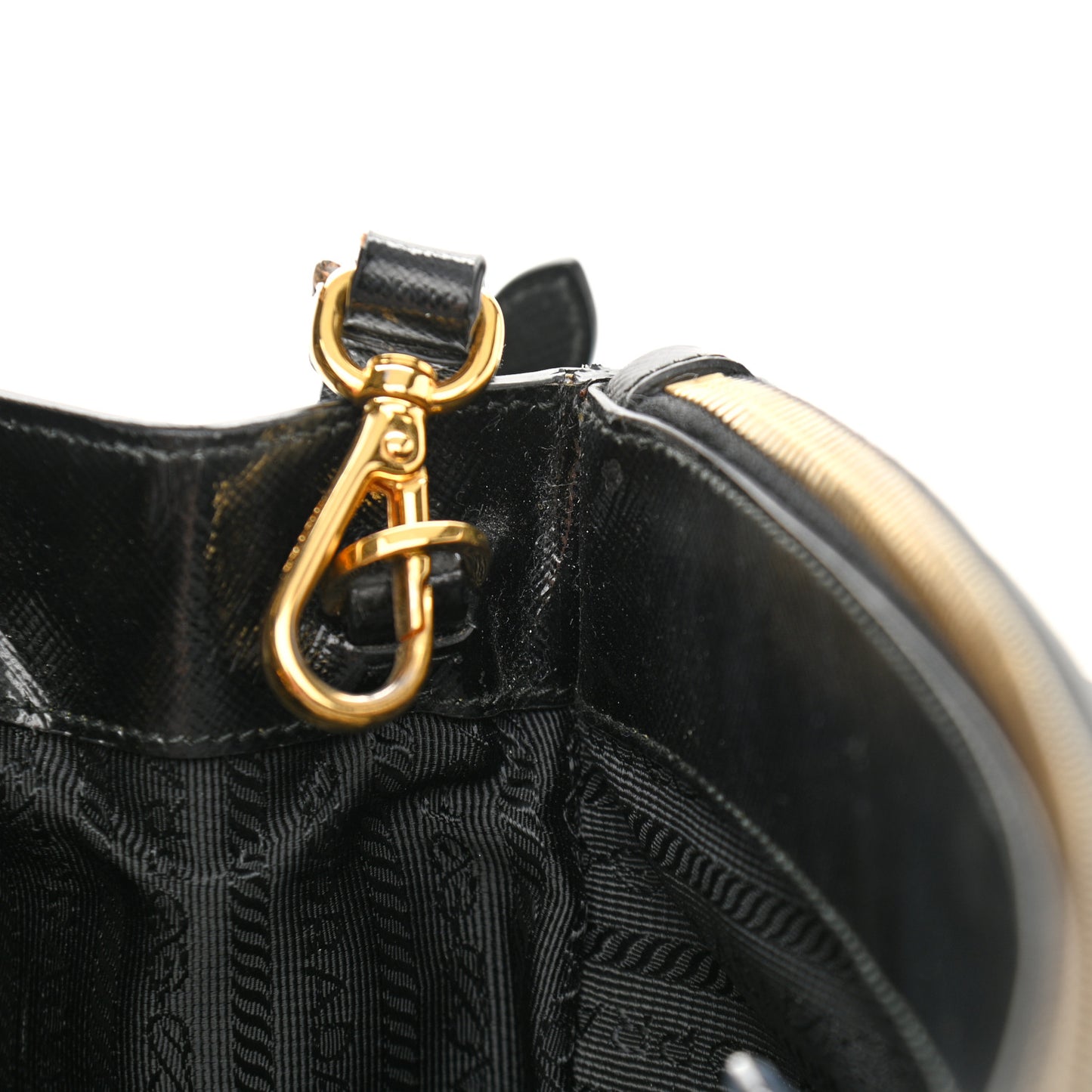 Saffiano Vernice Medium Double Zip Tote Black