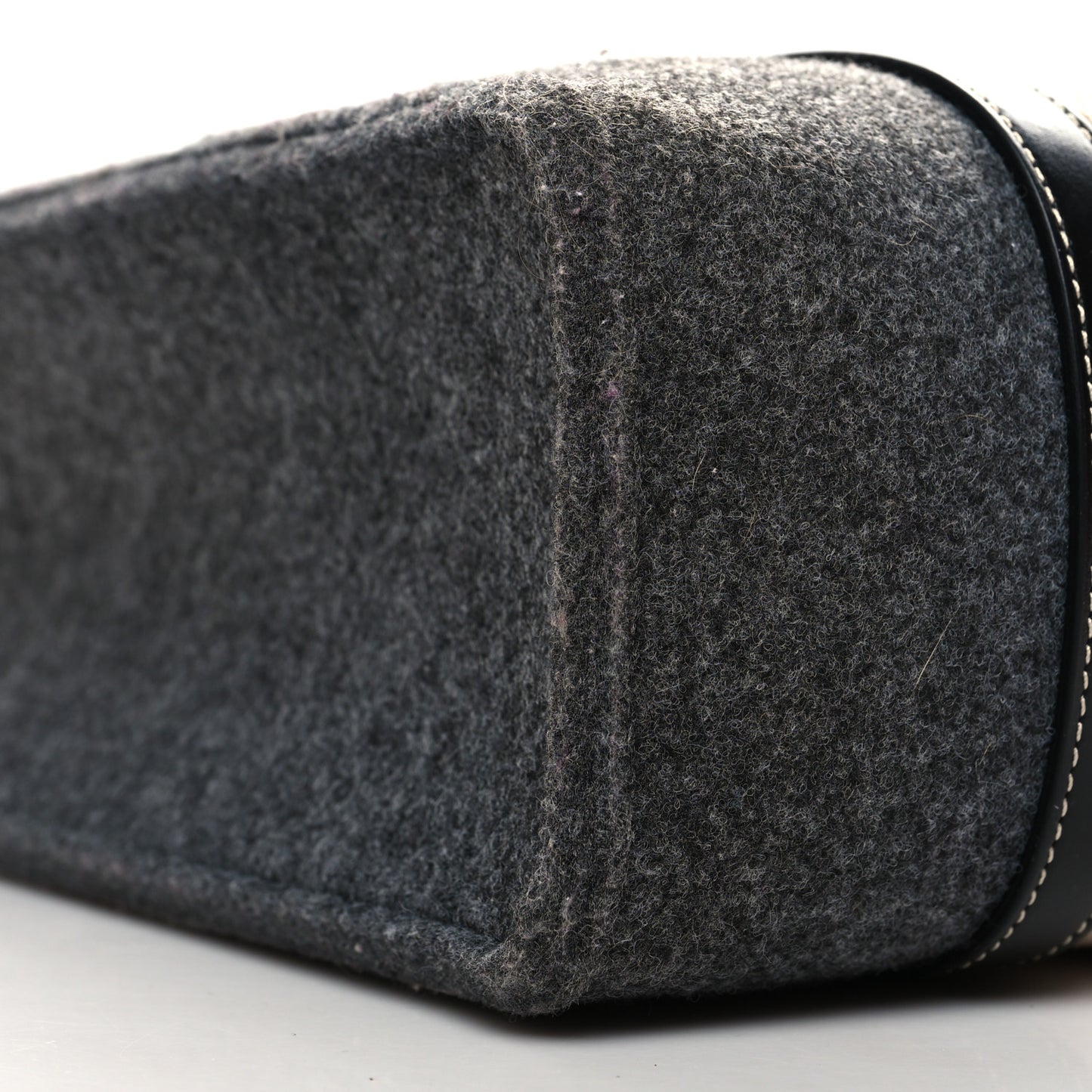 Felt Shiny Calfskin Medium Woody Ribbon Tote Cashmere Gray