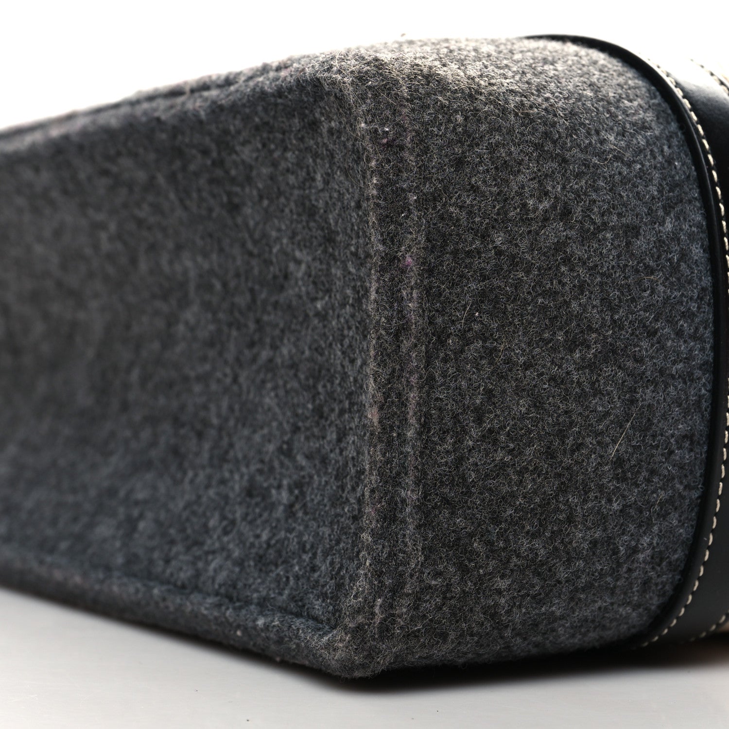 Chloe Felt Shiny Calfskin Medium Woody Ribbon Tote Cashmere Gray 9 of 11