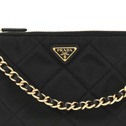 Prada Re-Nylon Tessuto Impuntu Quilted Re-Edition 1995 Chaine Pouch Black 15 of 19